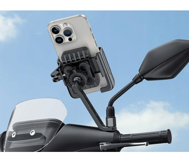 Baseus Uchwyt motocyklowy na telefon GoTrip do lusterka amortyzacja - 1501701 - zdjęcie 6